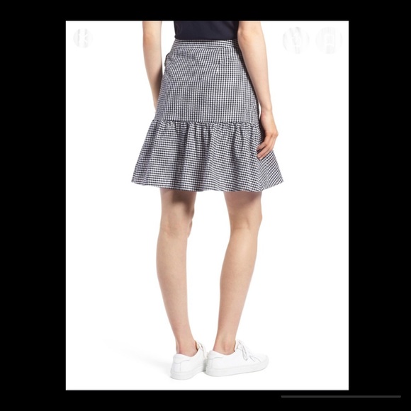 1901 Black & White Gingham Ruffle Skirt - Picture 2 of 5